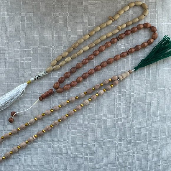 Pray Tasbeeh Lot of 3 Prayer Beads Islamic Religious Beads Handmade Wood - Picture 9 of 10